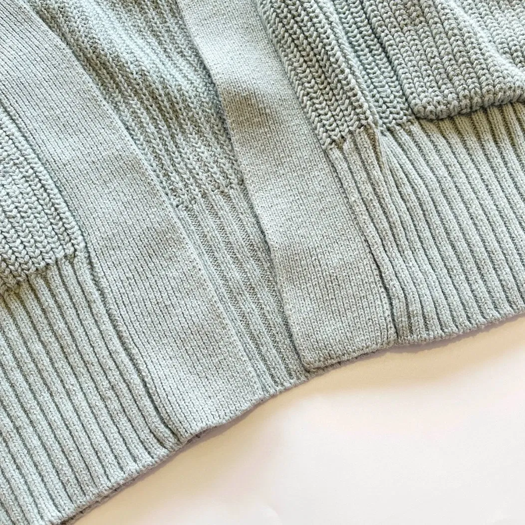 Abrigo Cárdigan de Suéter de Punto Interior Térmico Ajustado con Cuello Alto Cálido para Mujer