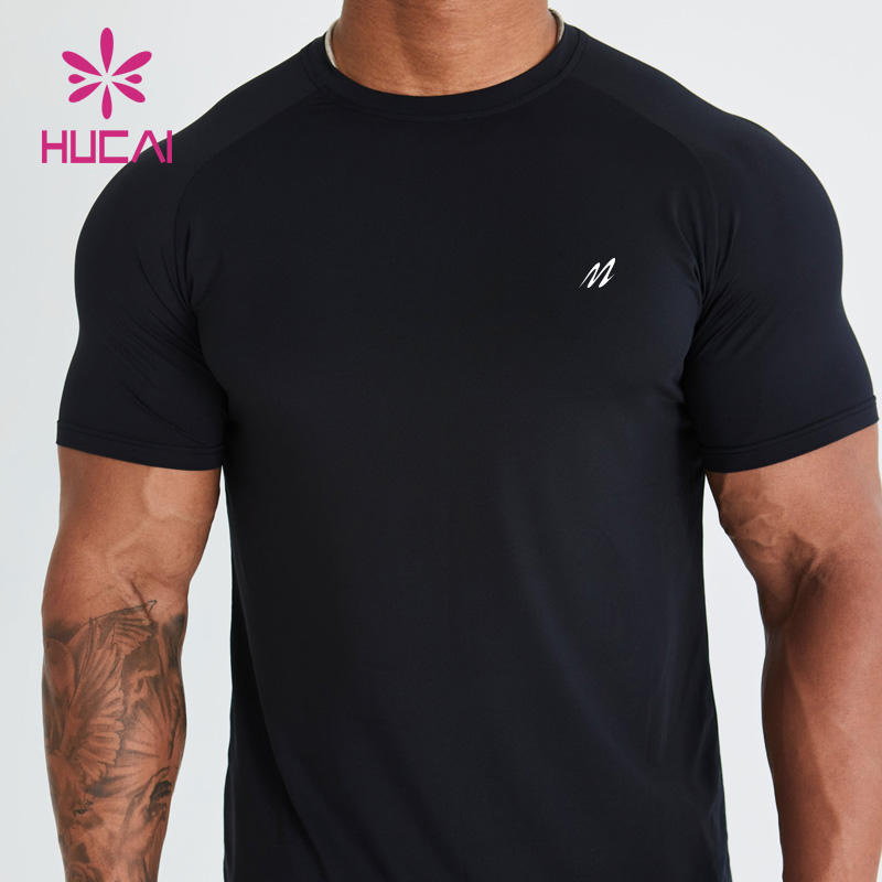 Hucai Customlightweight Malla Transpirable Músculo Ajuste Seco Entrenamiento Atlético Correr Deportes Hombres Ropa de Gimnasio de Fitness Activo