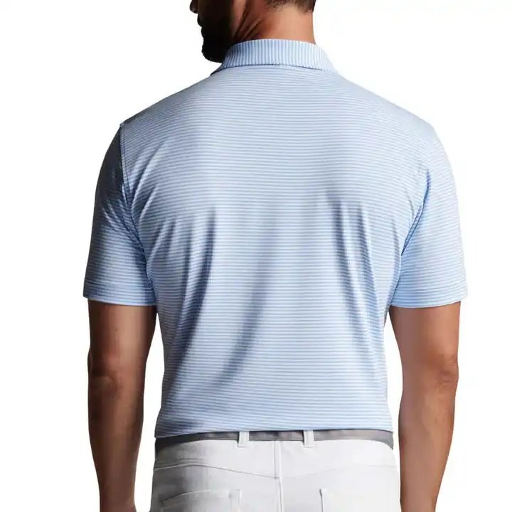 Camisas de Golf de Spandex de Poliéster con Rayas Estampadas Ropa Polo de golf