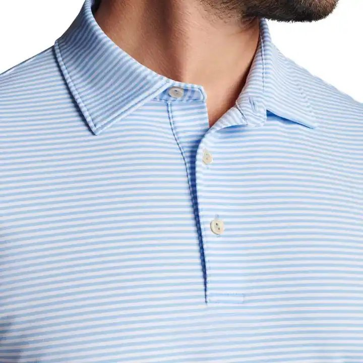 Camisas de Golf de Spandex de Poliéster con Rayas Estampadas Ropa Polo de golf