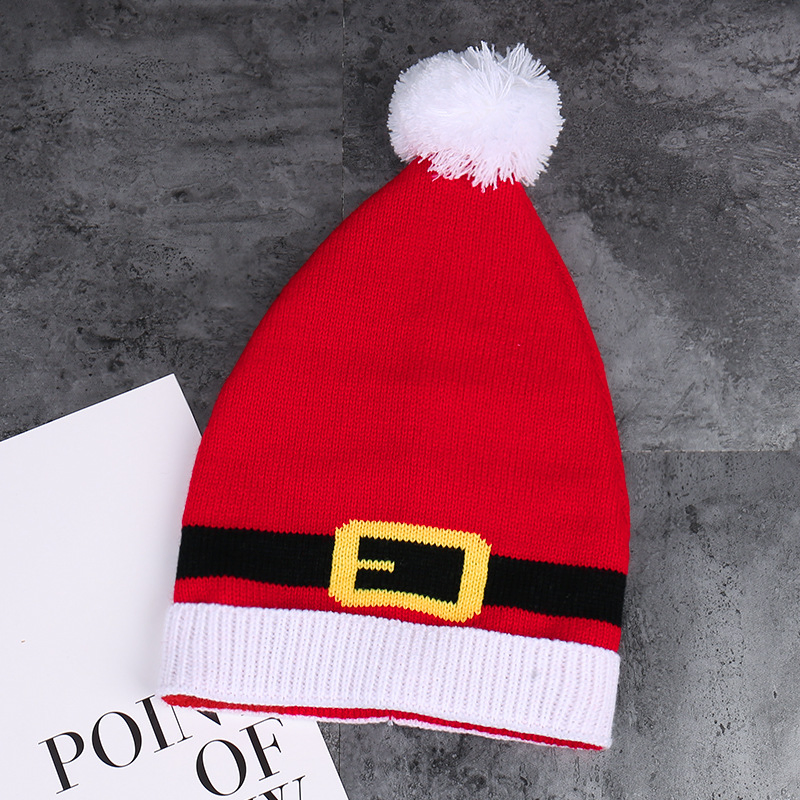 Gorros de Papá Noel de Ganchillo de Punto de Invierno, Gorros de Navidad para Adultos, Gorro de Elfo con POMPONES, Fiesta de Navidad Divertida, Año Nuevo, Vacaciones, Accesorios de Navidad, Gorros de Decoración