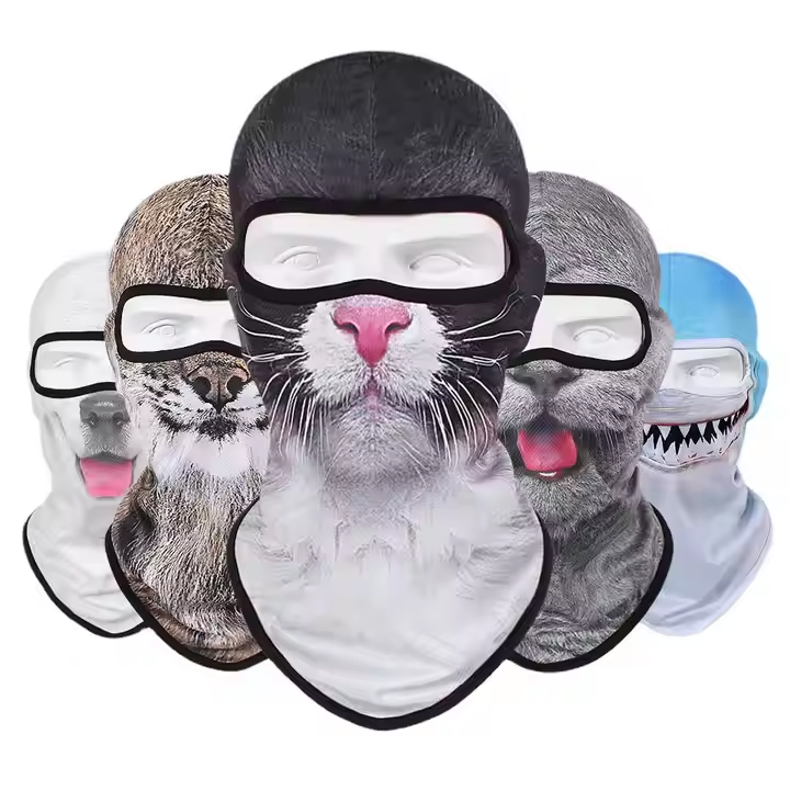 Máscara Facial de Poliéster para Gato, Máscara de Esquí, Pasamontañas Transpirable para Festival de Música, Raves, Fiesta de Halloween, Uso en Todas las Estaciones