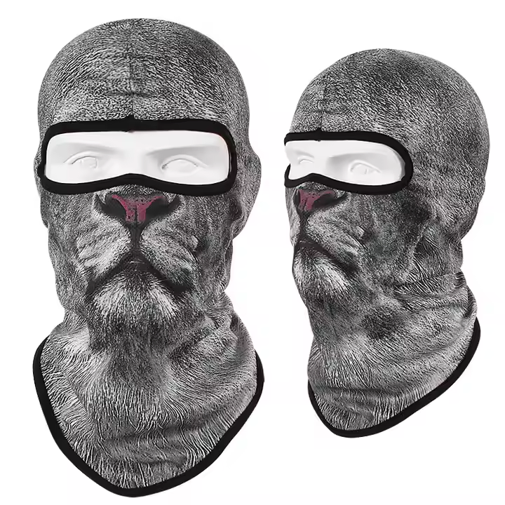 Máscara Facial de Poliéster para Gato, Máscara de Esquí, Pasamontañas Transpirable para Festival de Música, Raves, Fiesta de Halloween, Uso en Todas las Estaciones