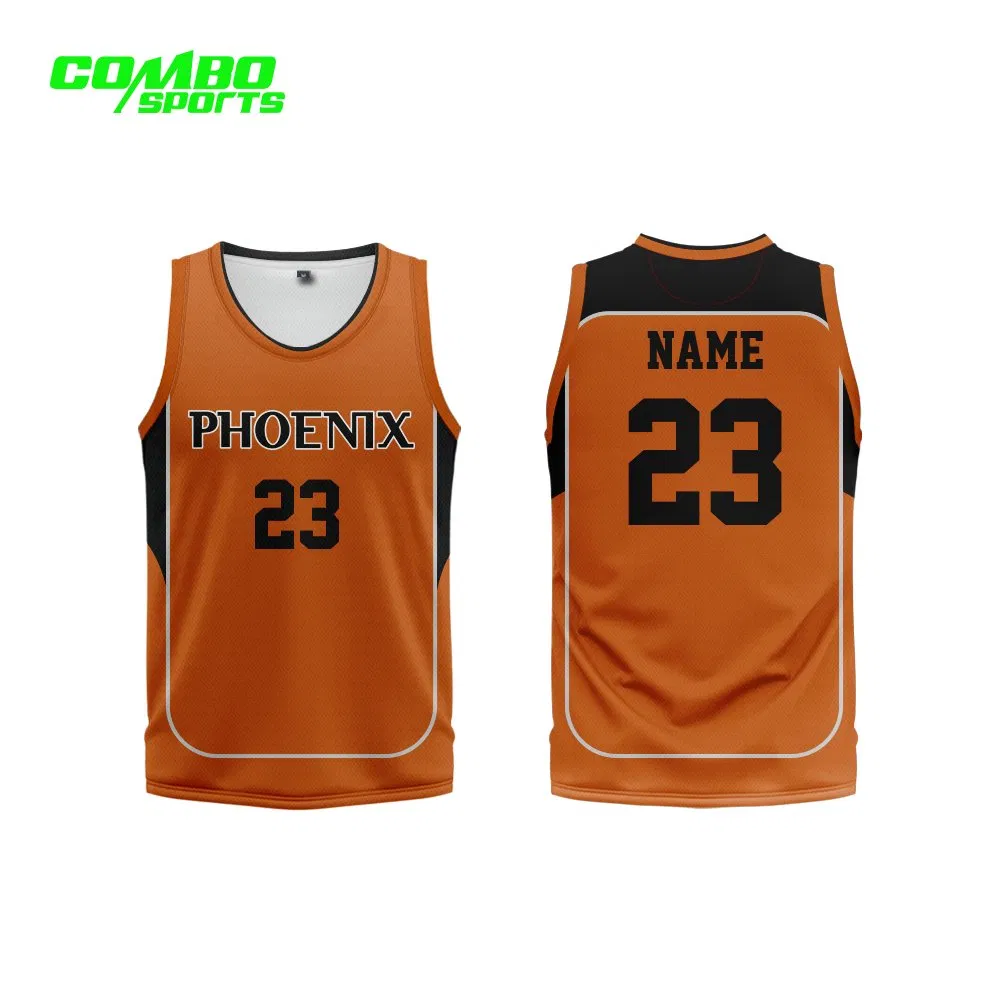 Camiseta de Baloncesto Sublimada Negra de bajo Precio al por mayor para Jóvenes y Adultos