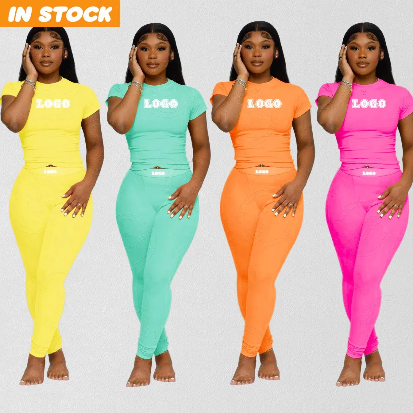 Ropa de Salón Personalizada Leggings para Mujer Ropa de Salón Personalizada Pantalón Sin Mangas de Punto para Mujer Conjunto Acanalado de Dos Piezas Conjunto de Dos Piezas para Mujer