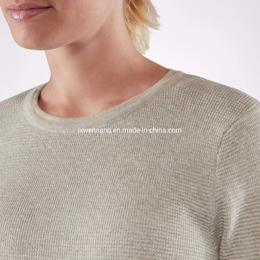 Jersey de cuello redondo de Lana Merino 100% Natural para mujer y prime de Merino Clothing Nz
