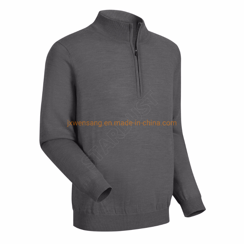 Camisa de Golf Merino Australiana Para Hombre&prime;Sudadera con Media Cremallera de Manga Larga de Lana Merina Antiolor Transpirable y Absorbente del Fabricante de China