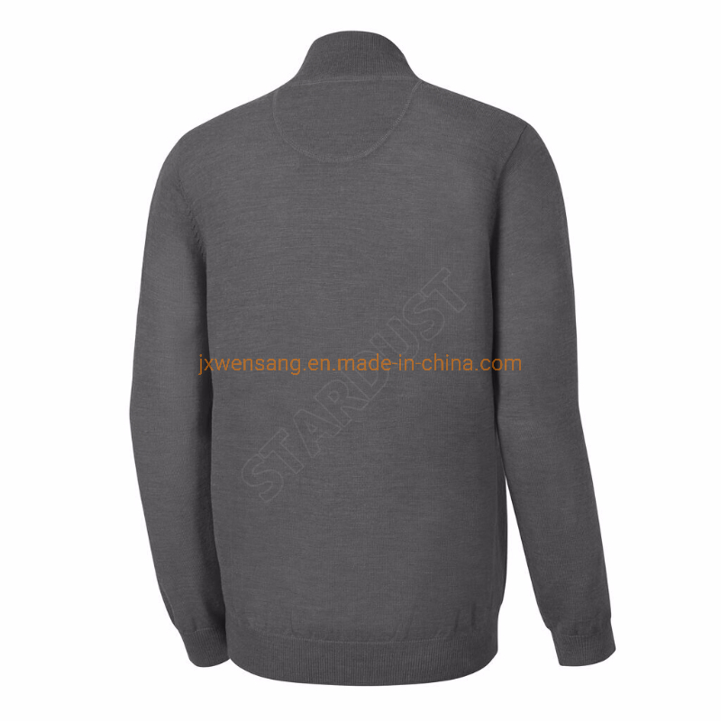Camisa de Golf Merino Australiana Para Hombre&amp;prime;Sudadera con Media Cremallera de Manga Larga de Lana Merina Antiolor Transpirable y Absorbente del Fabricante de China