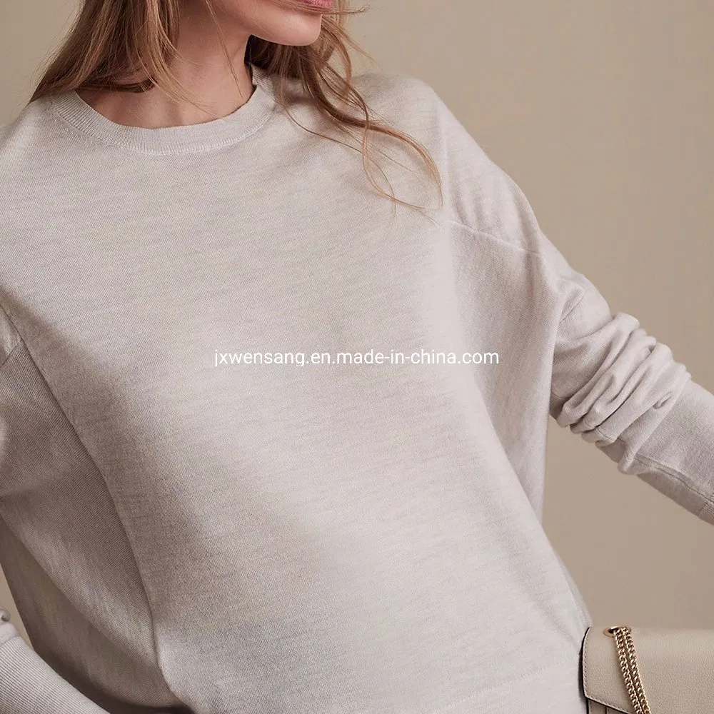 Jersey de cuello redondo de Lana Merino 100% Natural para mujer y prime de Merino Clothing Nz