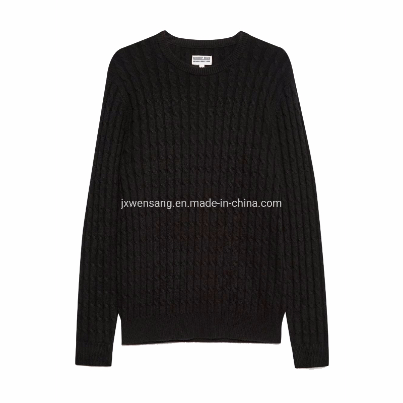 Jersey Merino para hombre & prime; s Jersey de punto de Lana Merino Natural Australiana 100% Azul Oscuro con cuello redondo