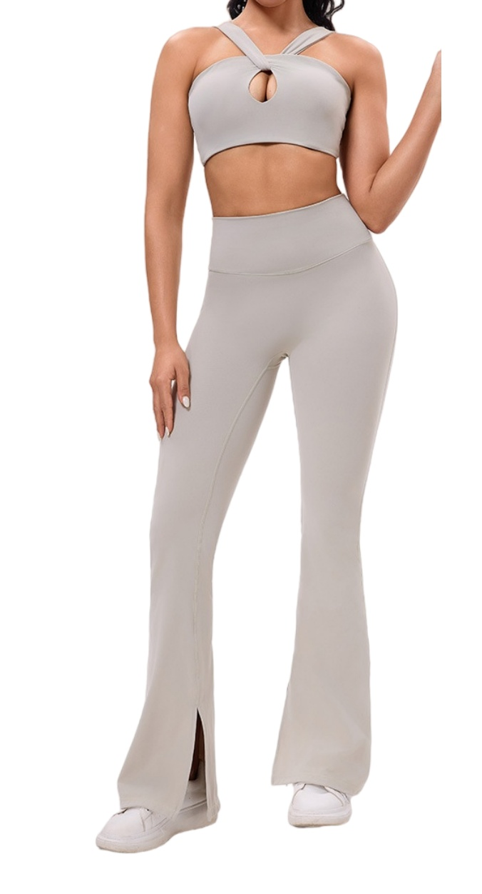 Conjunto Deportivo de Verano 2025 para Mujer con Chaleco y Pantalón Acampanado Chándal