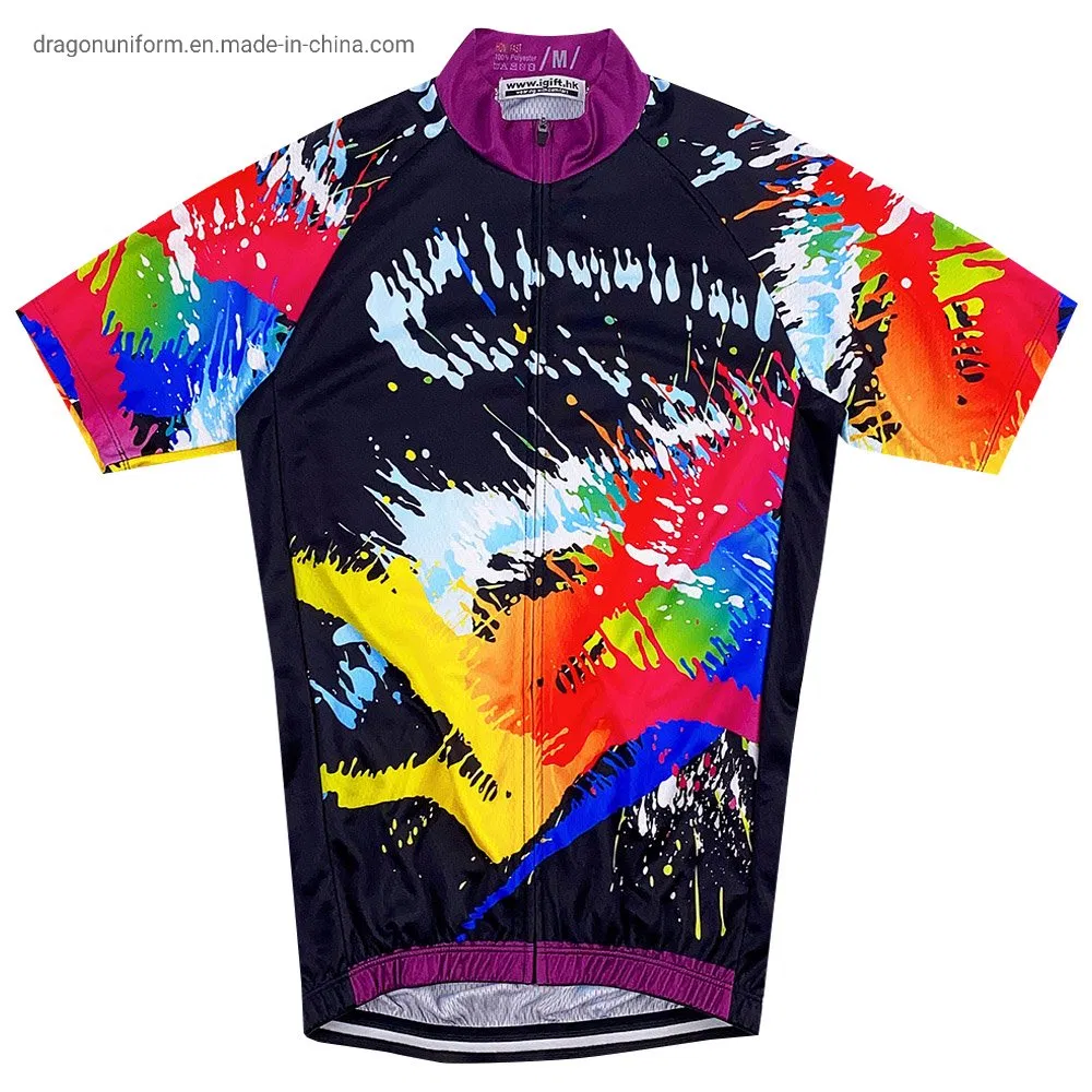 Jersey de Ciclismo de Manga Corta para Hombre Ligero y Colorido Respetuoso con el Medio Ambiente