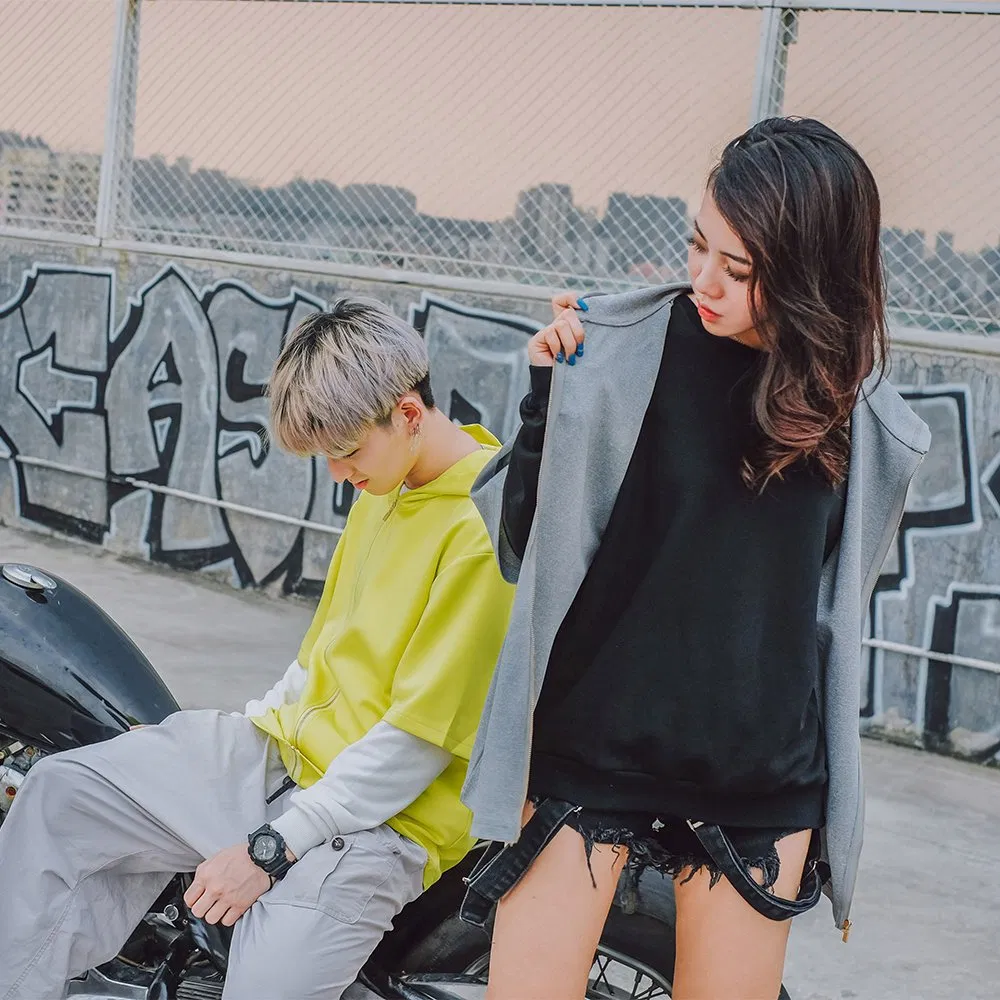 Ropa de Moda Healong, Ropa Deportiva, Sudadera con Capucha, Estampado Personalizado, Venta al por Mayor, Ropa para Hombres y Mujeres, Sudaderas con Capucha de Manga Corta