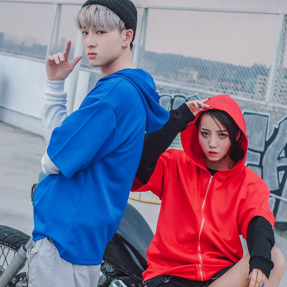 Ropa de Moda Healong, Ropa Deportiva, Sudadera con Capucha, Estampado Personalizado, Venta al por Mayor, Ropa para Hombres y Mujeres, Sudaderas con Capucha de Manga Corta