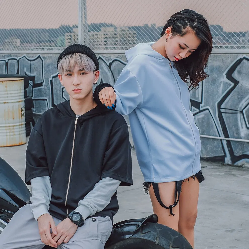 Ropa de Moda Healong, Ropa Deportiva, Sudadera con Capucha, Estampado Personalizado, Venta al por Mayor, Ropa para Hombres y Mujeres, Sudaderas con Capucha de Manga Corta