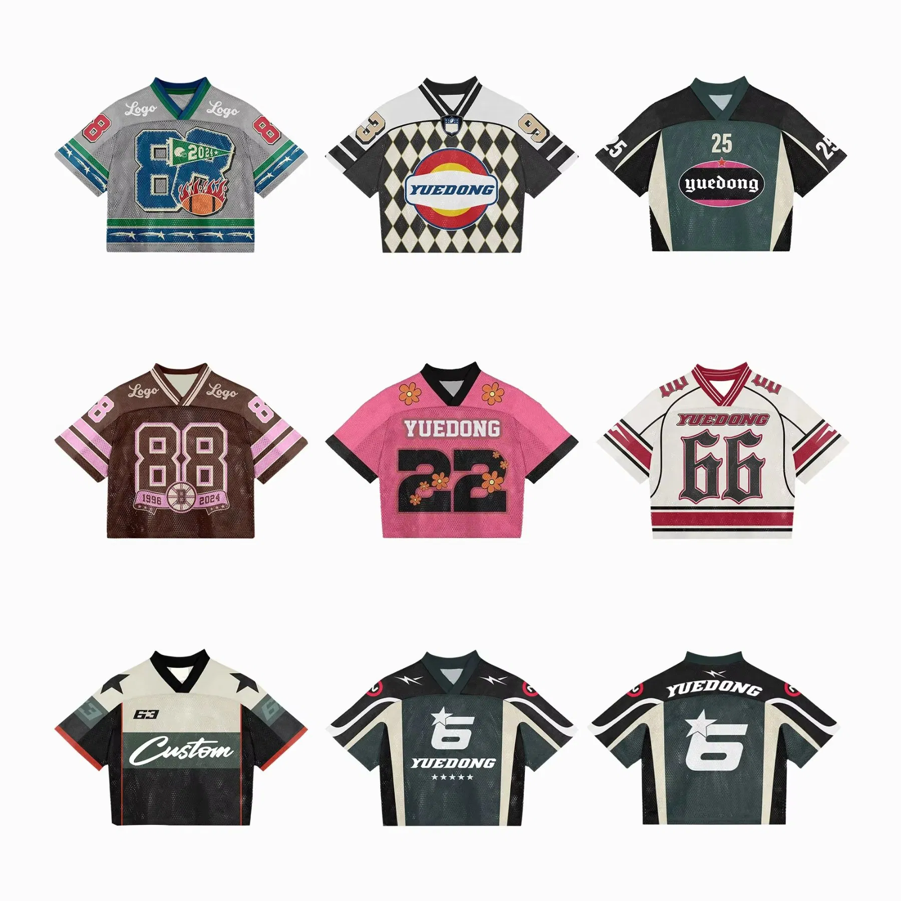 Fabricante de Ropa de Calle para Hombres, Logotipo Cuadrado, Estilo de Malla, Camiseta Deportiva al por Mayor Personalizada de Alta Calidad, Camisetas de sublimación, Ropa