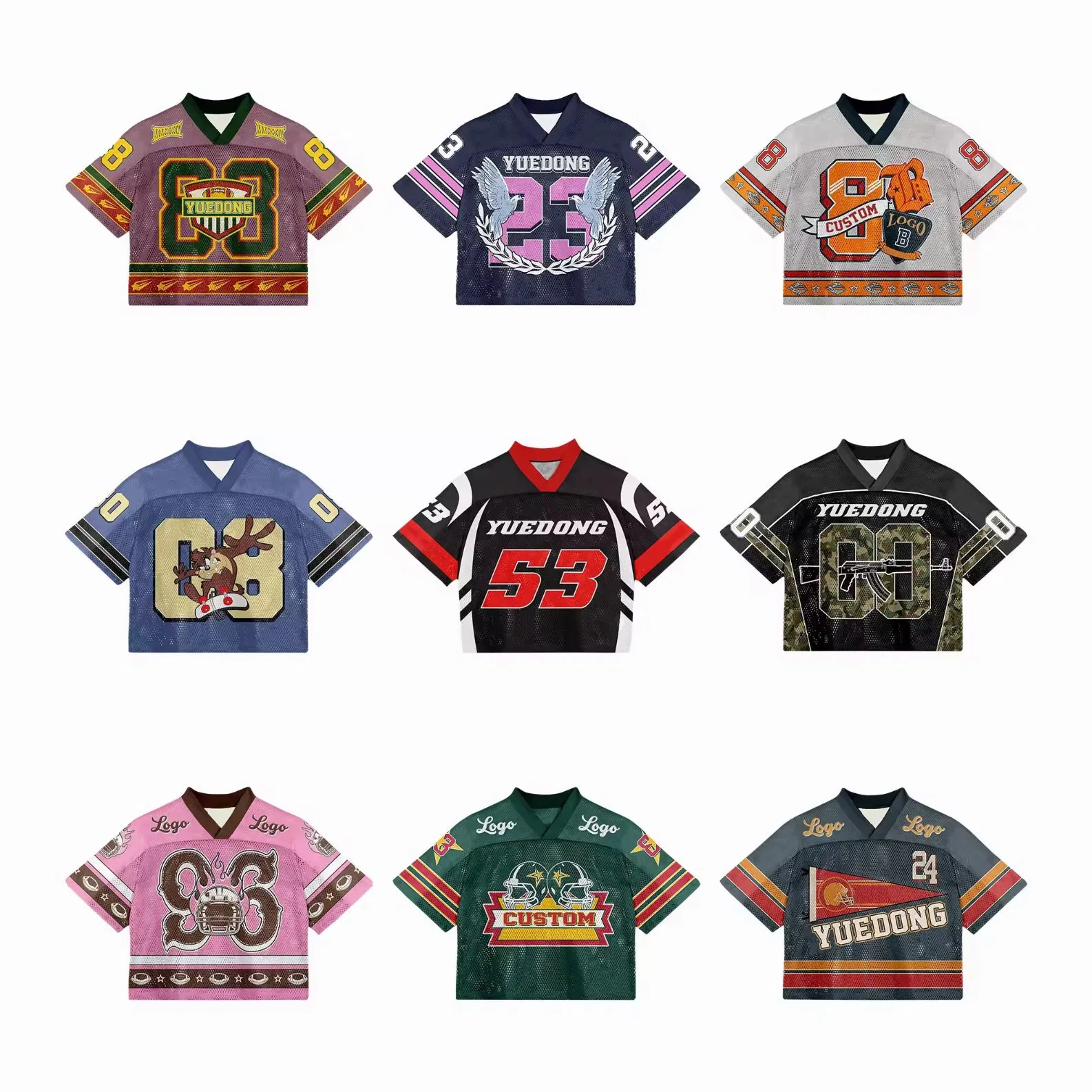 Fabricante de Ropa de Calle para Hombres, Logotipo Cuadrado, Estilo de Malla, Camiseta Deportiva al por Mayor Personalizada de Alta Calidad, Camisetas de sublimación, Ropa