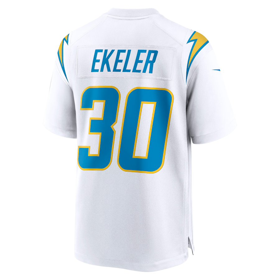Camiseta de Fútbol Americano Cosida Austin Ekeler #30 con Bordado Superior de Los Ángeles