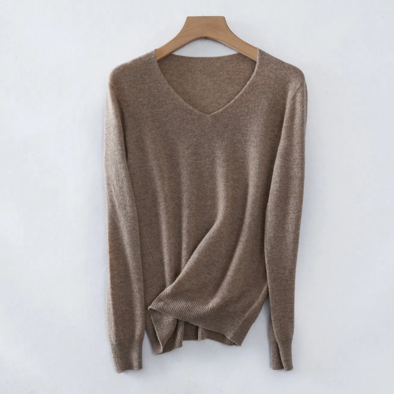 Suéter de Cachemira de Punto con Cuello en V Ligero Sin costuras Clásico para Mujer de Gran Oferta para Todas las Estaciones