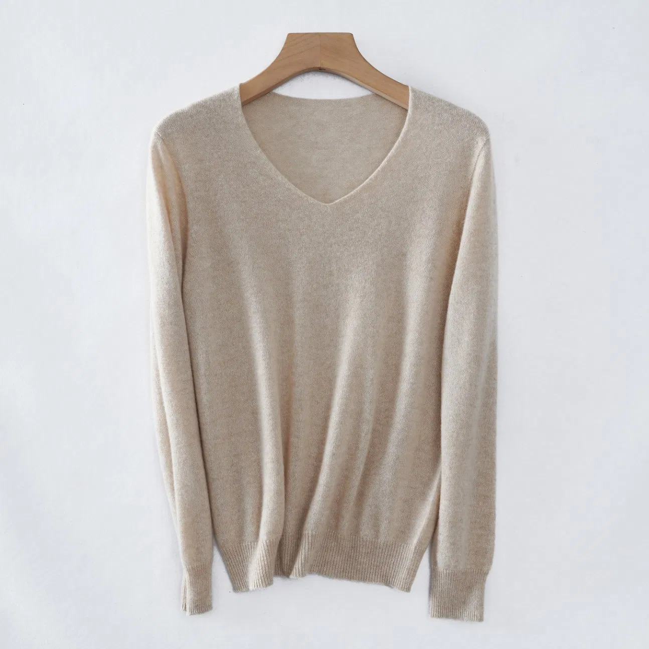 Suéter de Cachemira de Punto con Cuello en V Ligero Sin costuras Clásico para Mujer de Gran Oferta para Todas las Estaciones