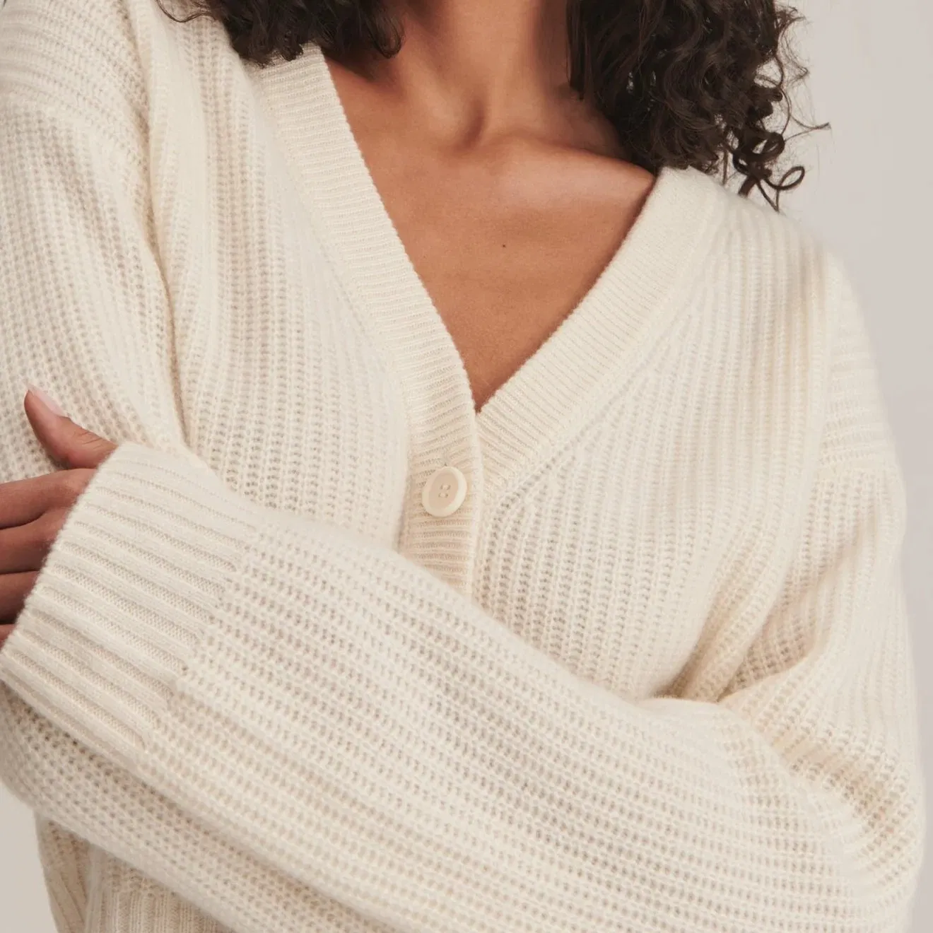 Jersey Cárdigan de Pescador con Botones y Cuello en V de Moda de Otoño/Invierno Directo de fábrica para Mujer