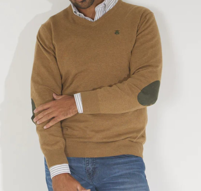 Prendas de punto con cuello en V para hombre&prime;suéter Abrigo de ocio Ropa de invierno suave con bordado
