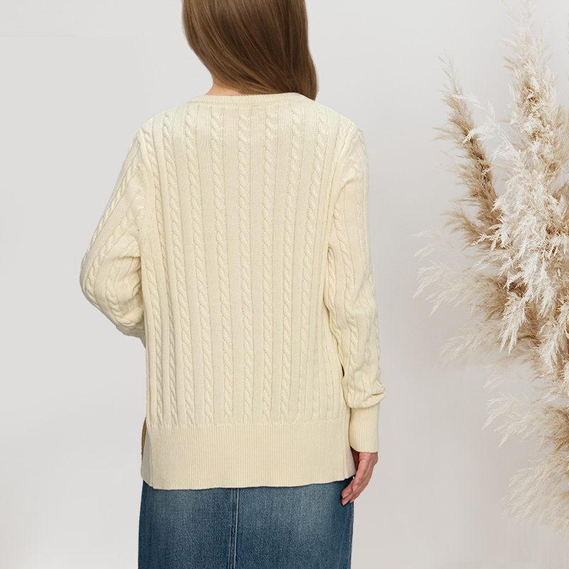 Venta al por mayor 100% Algodón para mujer&amp;prime;s Cárdigans de punto Suéter Tops de suéter personalizados