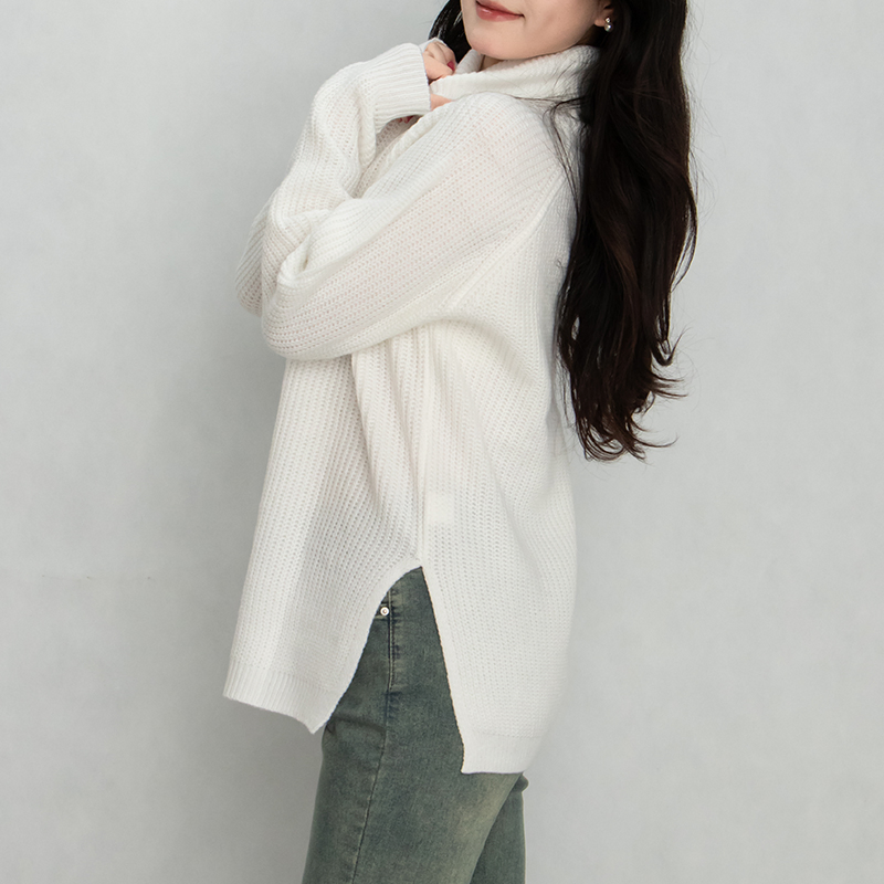 Suéteres de cuello alto para mujer&prime; s para Mujer Suéter de punto Winer personalizado Suéteres de lana Jersey