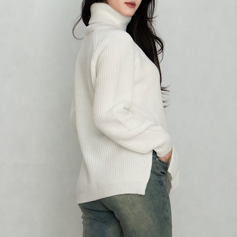 Suéteres de cuello alto para mujer&prime; s para Mujer Suéter de punto Winer personalizado Suéteres de lana Jersey