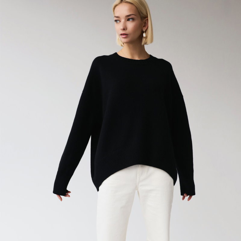 Jersey de Rayón de Moda para Mujer Jersey de Viscosa con Corte Holgado, Jersey de Manga Larga Extragrande