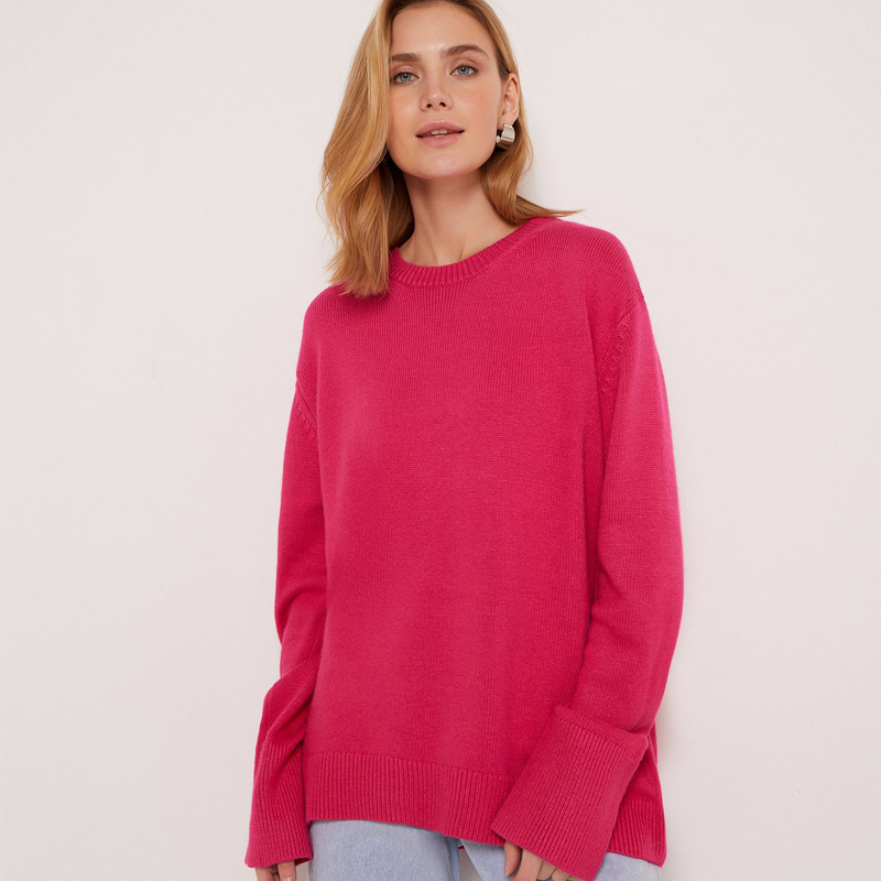 Jersey de Rayón de Moda para Mujer Jersey de Viscosa con Corte Holgado, Jersey de Manga Larga Extragrande