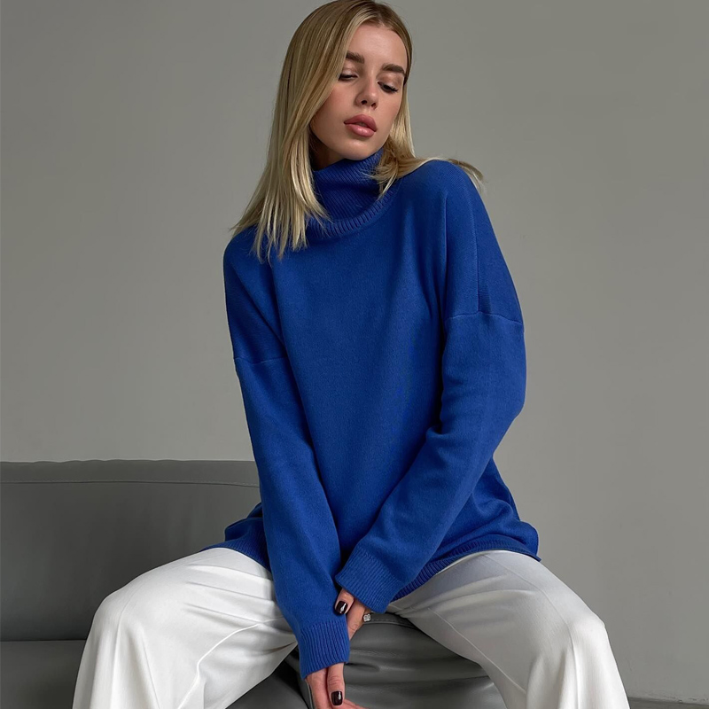 Jersey de Viscosa de Cuello Alto Colorido para Ropa de Oficina Elegante, Jersey Colorido, Perfecto para el Trabajo y los Días Informales, Sin MOQ