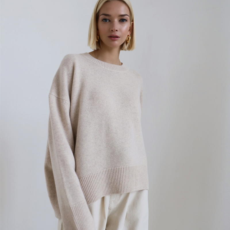 Jersey de Rayón de Moda para Mujer Jersey de Viscosa con Corte Holgado, Jersey de Manga Larga Extragrande