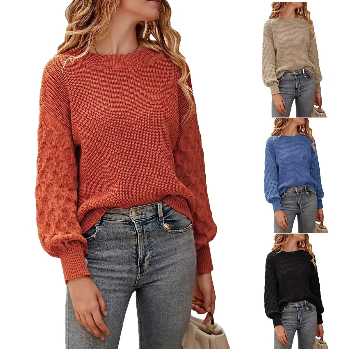 Suéter de Jersey De gran tamaño De Punto Casual Cálido Grueso para Mujer Personalizado Nnr