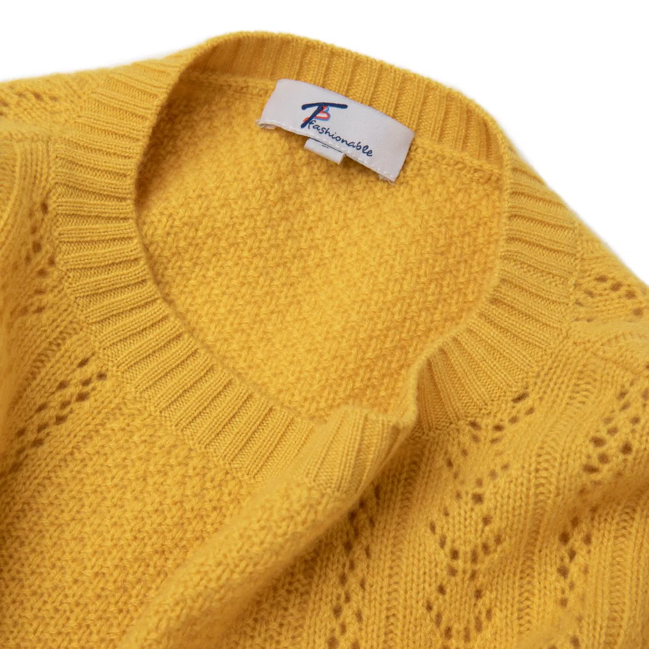 Jersey de punto para Mujer, Suéter de Cachemira Pura de lujo, Único, a la Moda, de punto Pointelle