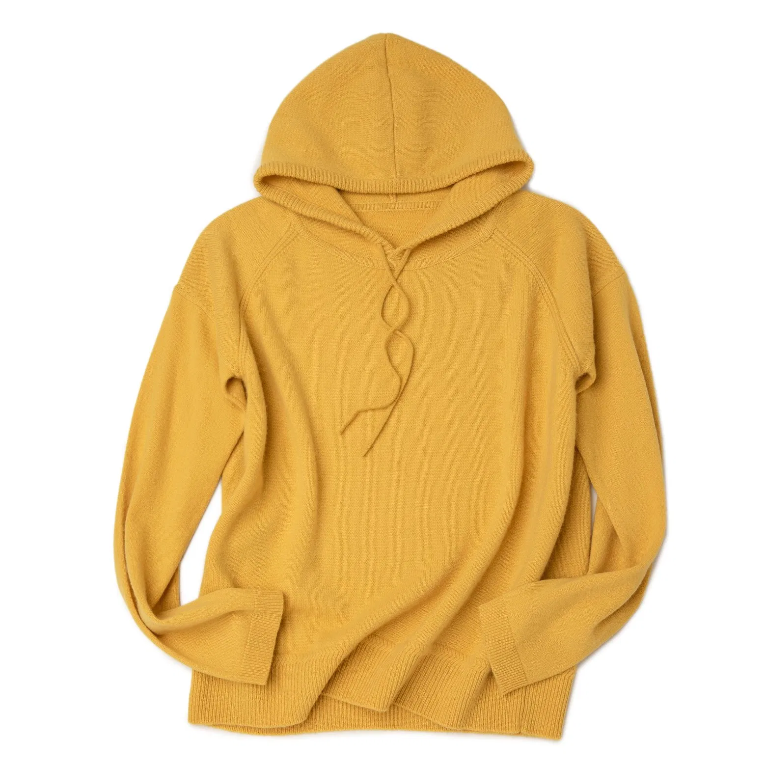 Jersey con capucha de Punto Con Detalle Elegante, Manga Raglón, Prendas de Punto con Capucha, Suéter de Cachemira 100% Puro para Mujer