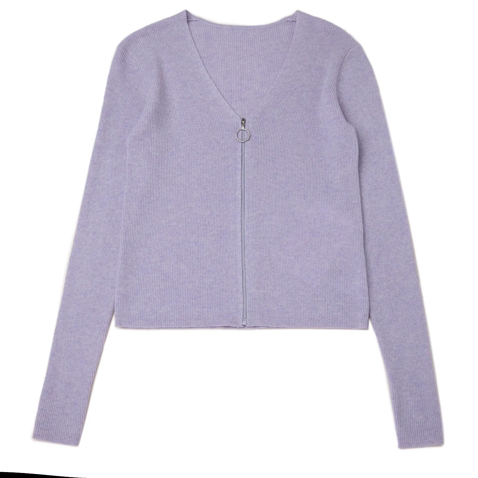 Cárdigan de punto de Cachemira 100% Puro con Cremallera Completa, Cárdigan de Punto Elegante para Mujer, Cárdigan de Cachemira