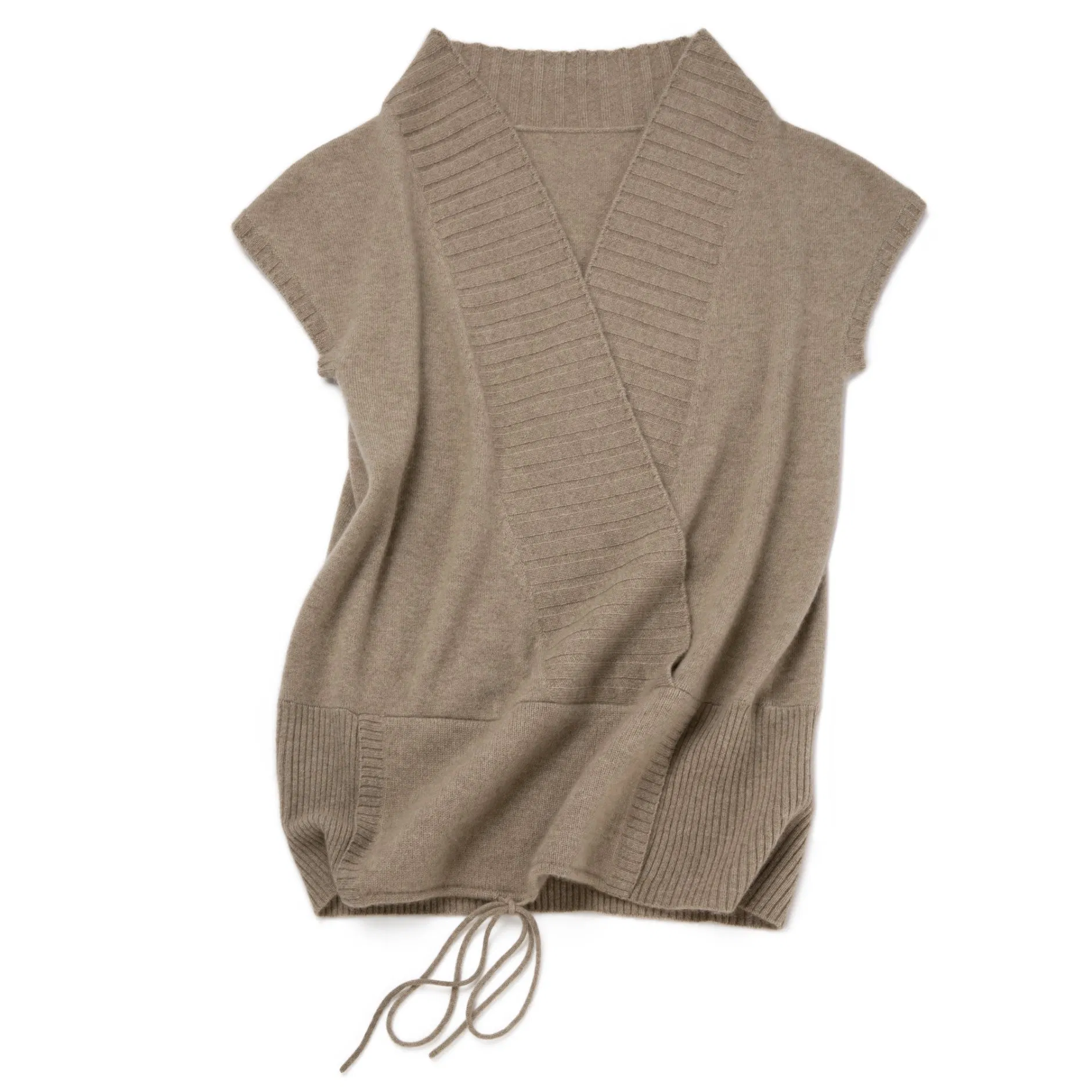Chaleco de cachemira con cuello en V de Lujo para mujer y prime con bolsillo práctico