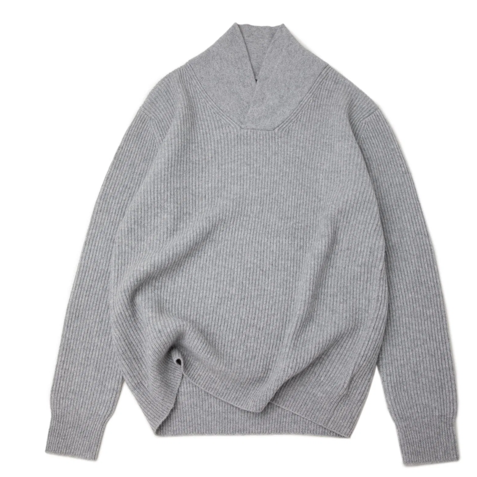 Cárdigan de Punto de Cachemira Pura de Primera Calidad para Hombre, Jersey de punto Stitich, Suéter Elegante con Cuello Chal
