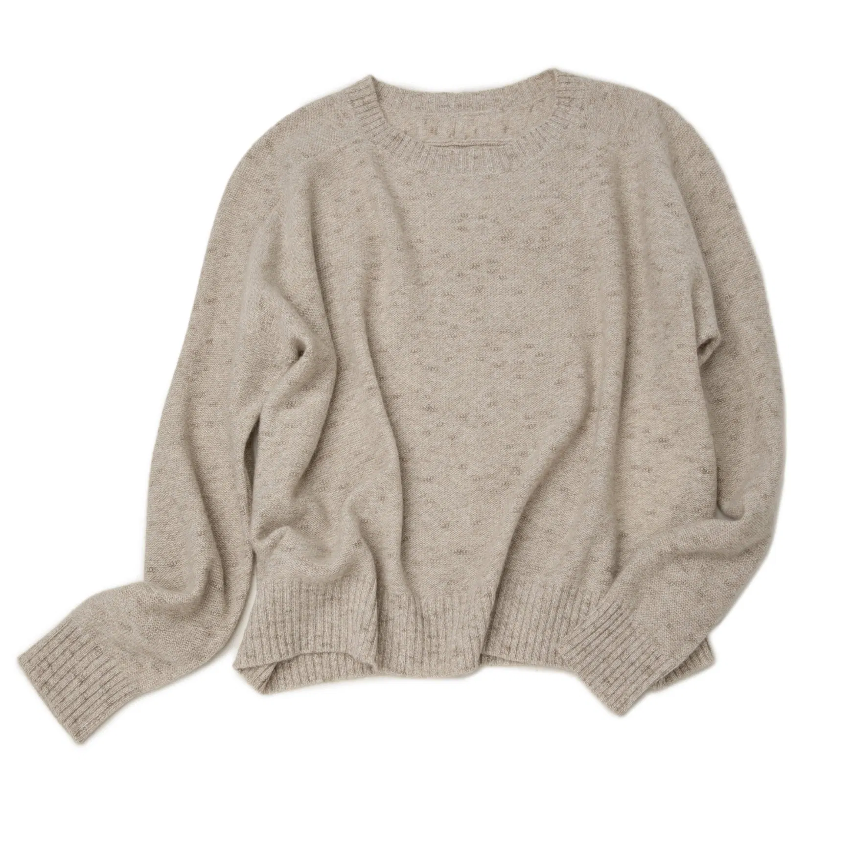 Suéter de Cachemira Pura de Gama Alta Que Hace punto Para Mujer, Cuello Redondo Básico, Sillín, Hombro, Hilo de Fantasía Único, Prendas de Punto de Cachemira Premium