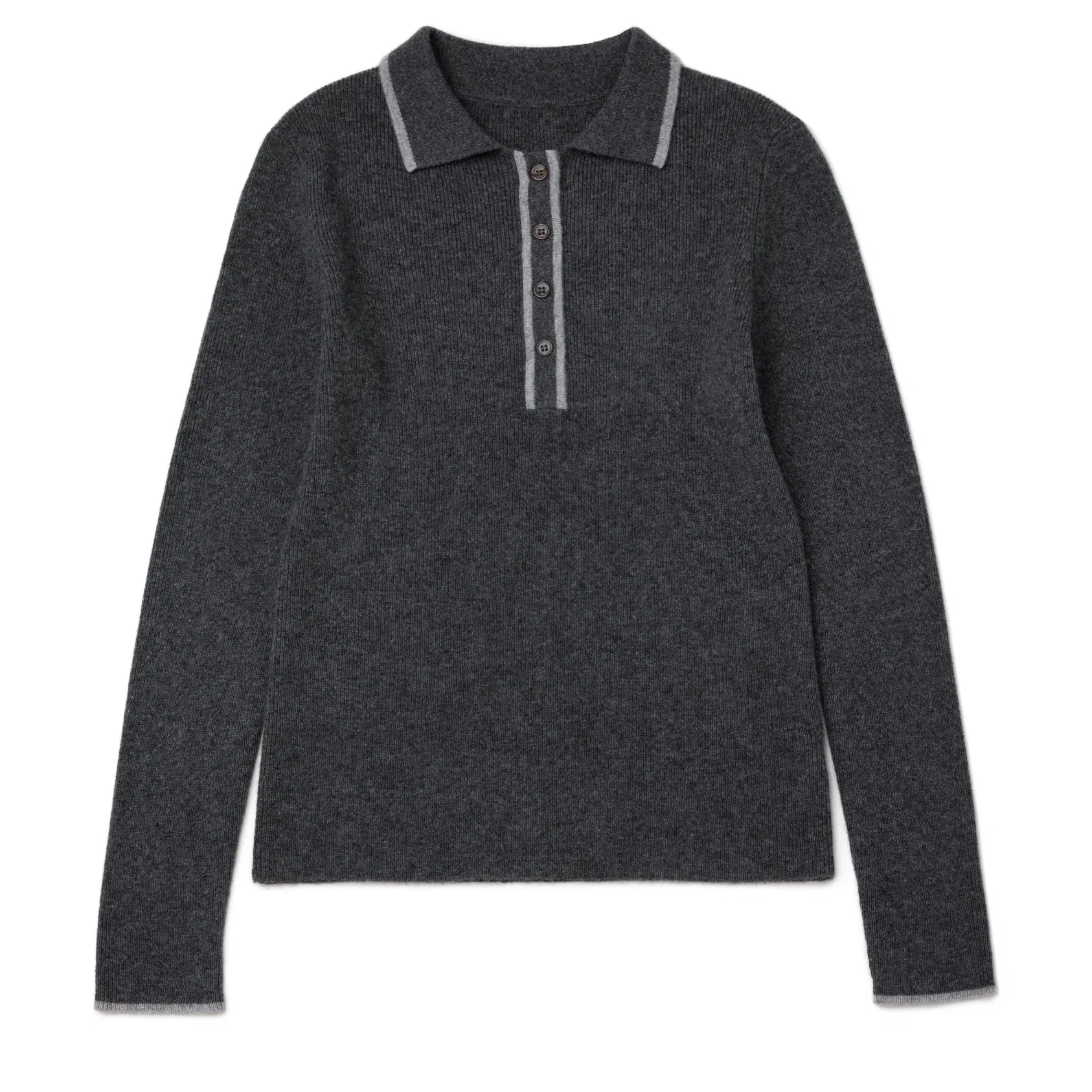 Jersey de Polo de cachemira Elegante para Mujer y prime con Ribete en contraste