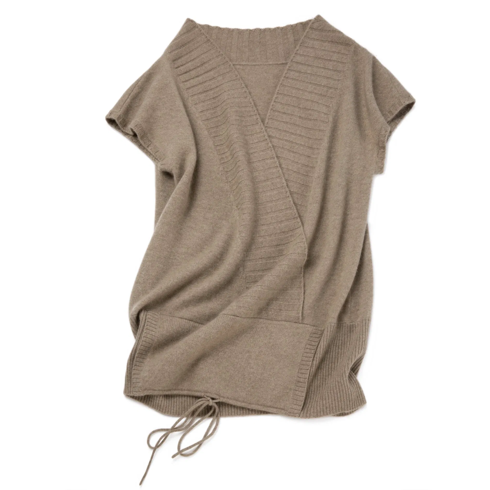 Chaleco de cachemira con cuello en V de Lujo para mujer y prime con bolsillo práctico