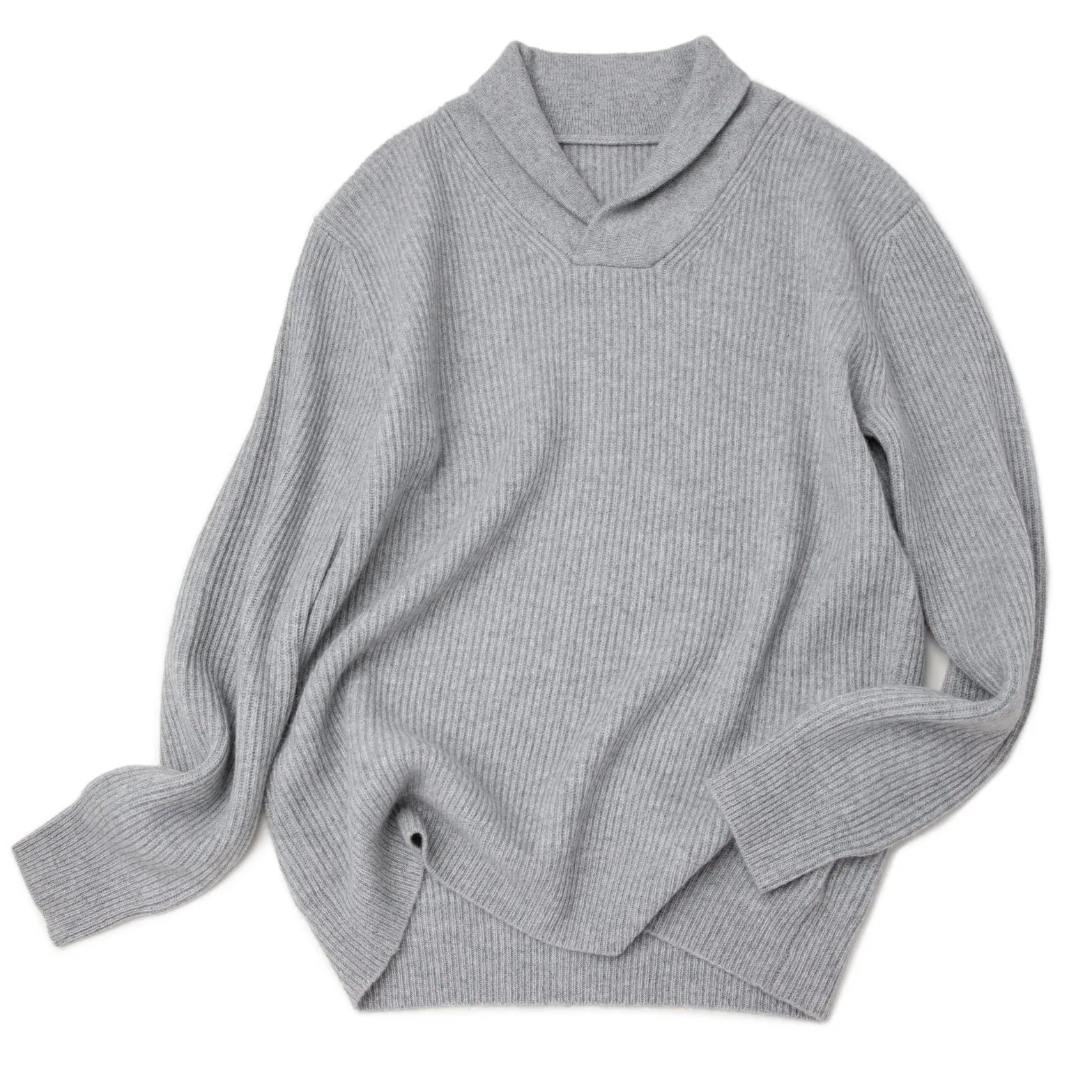Cárdigan de Punto de Cachemira Pura de Primera Calidad para Hombre, Jersey de punto Stitich, Suéter Elegante con Cuello Chal