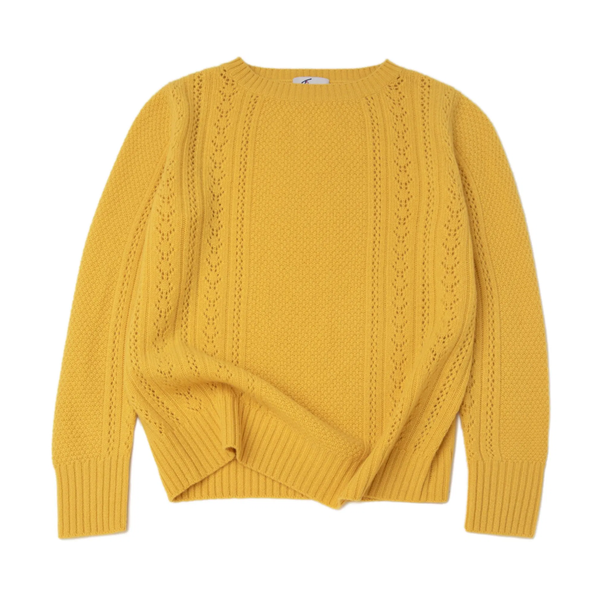 Jersey de punto para Mujer, Suéter de Cachemira Pura de lujo, Único, a la Moda, de punto Pointelle