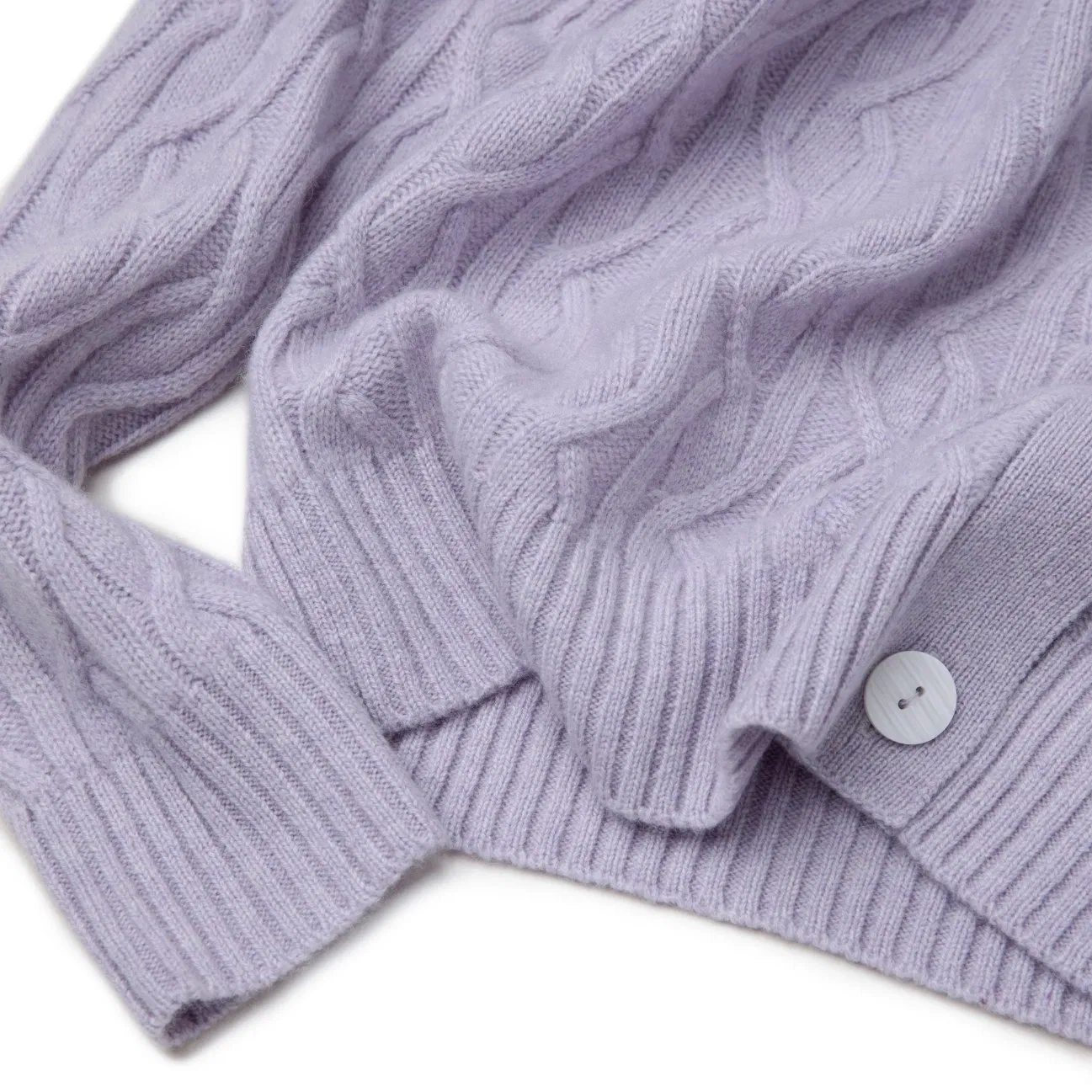 Suéter de Cachemira Pura de Primera Calidad Cómodo Cárdigan de Cable para Mujer Cuello en V Atemporal Con Botones Prendas de punto