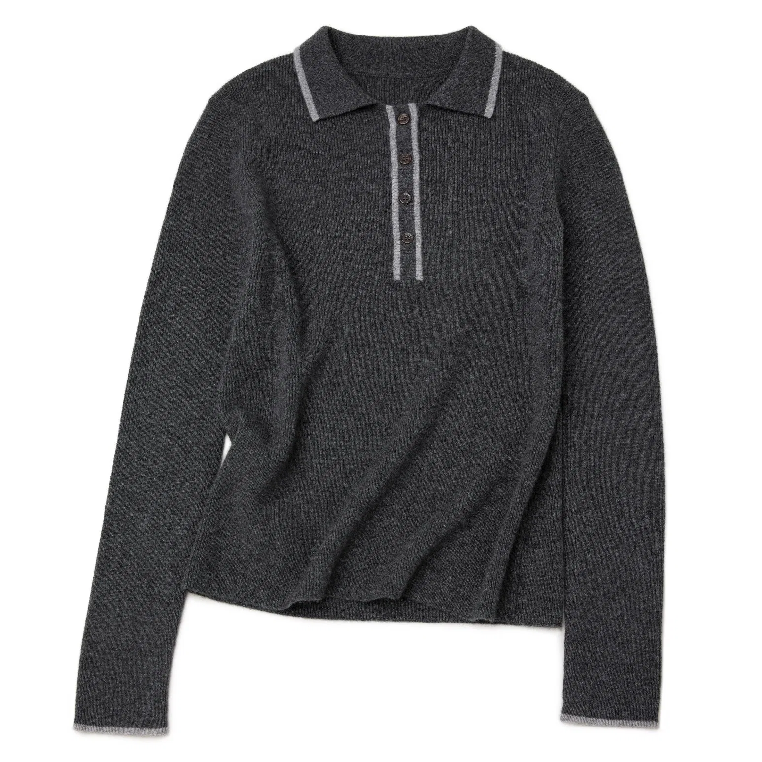 Jersey de Polo de cachemira Elegante para Mujer y prime con Ribete en contraste