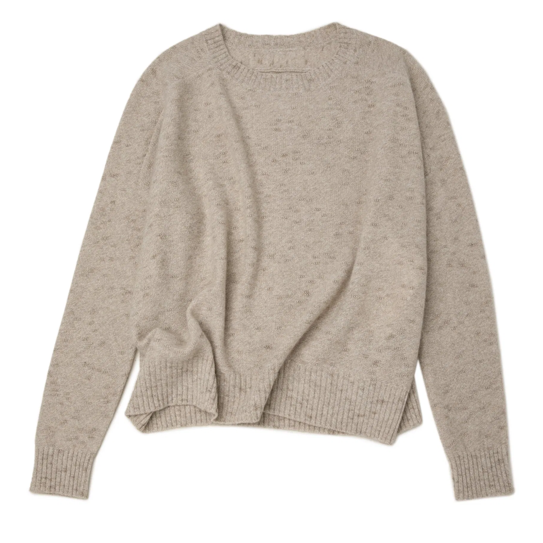 Suéter de Cachemira Pura de Gama Alta Que Hace punto Para Mujer, Cuello Redondo Básico, Sillín, Hombro, Hilo de Fantasía Único, Prendas de Punto de Cachemira Premium