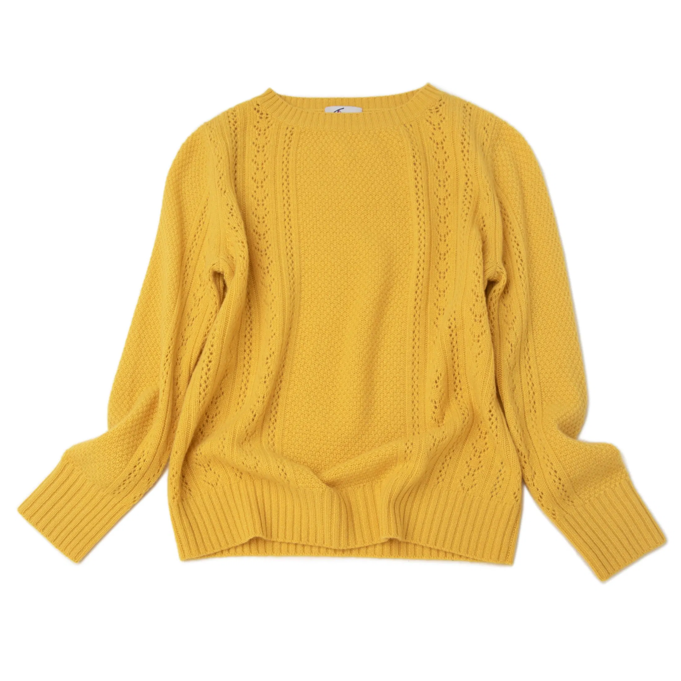 Jersey de punto para Mujer, Suéter de Cachemira Pura de lujo, Único, a la Moda, de punto Pointelle