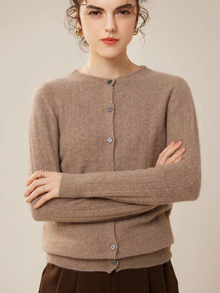 Cárdigan de punto de Suéter de Lana de Invierno Suave para Mujer-Moda Acogedora