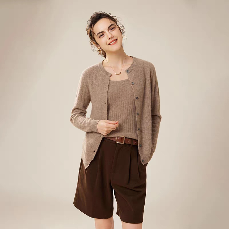 Cárdigan de punto de Suéter de Lana de Invierno Suave para Mujer-Moda Acogedora